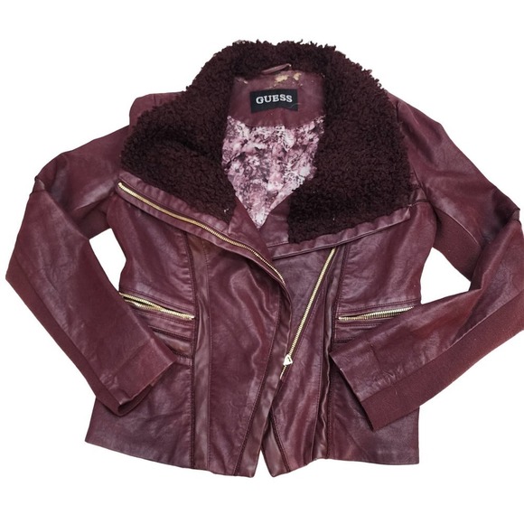 Guess Jackets & Blazers - Guess women's vegan leather coat size M